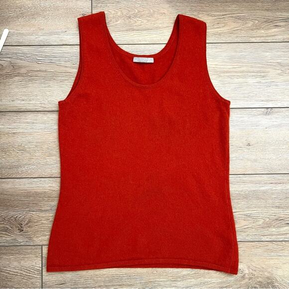 Neiman Marcus 100% cashmere red/orange tank top - Picture 6 of 6